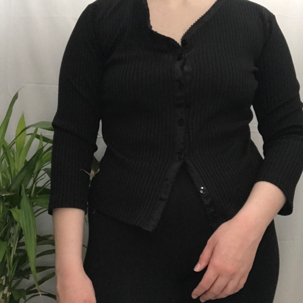 Jones New York Black Cardigan (Pre-Pleated)